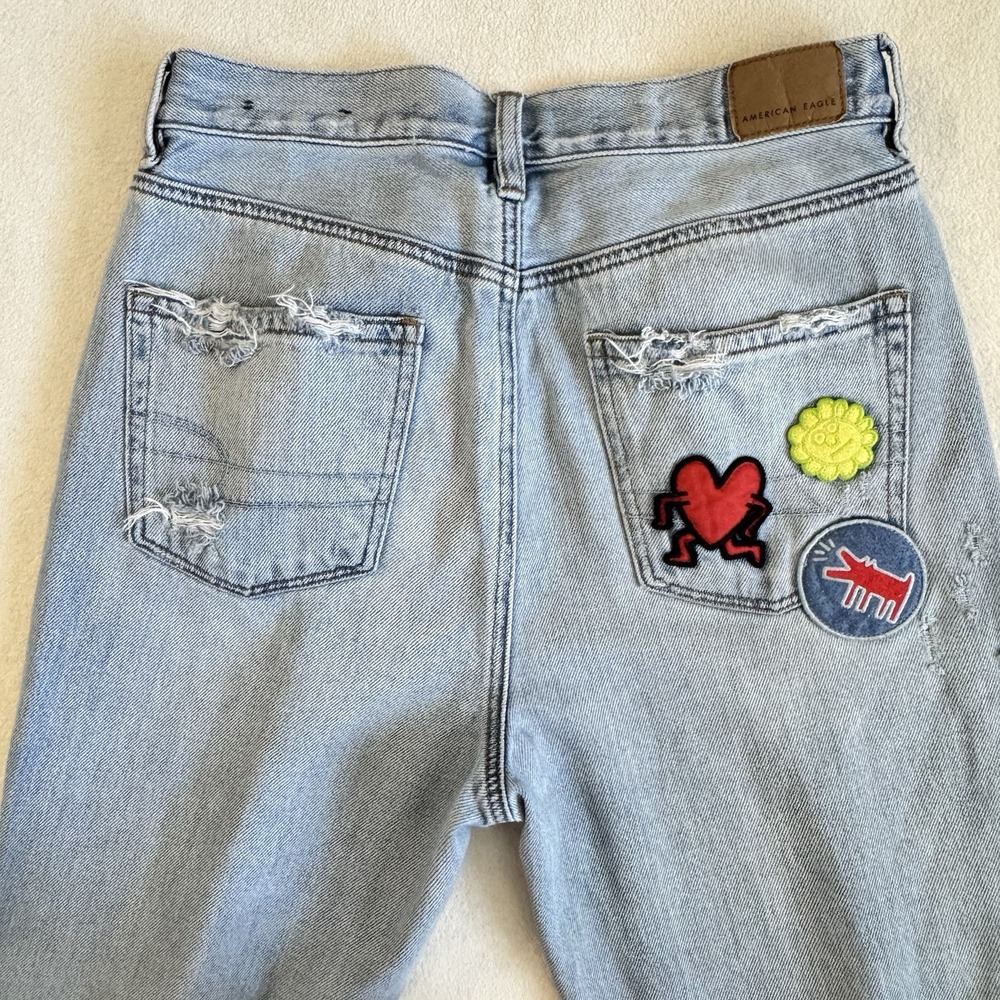 American Eagle x Keith Haring Women's Highest Rise 90s‎ Boyfriend Jeans Size 4